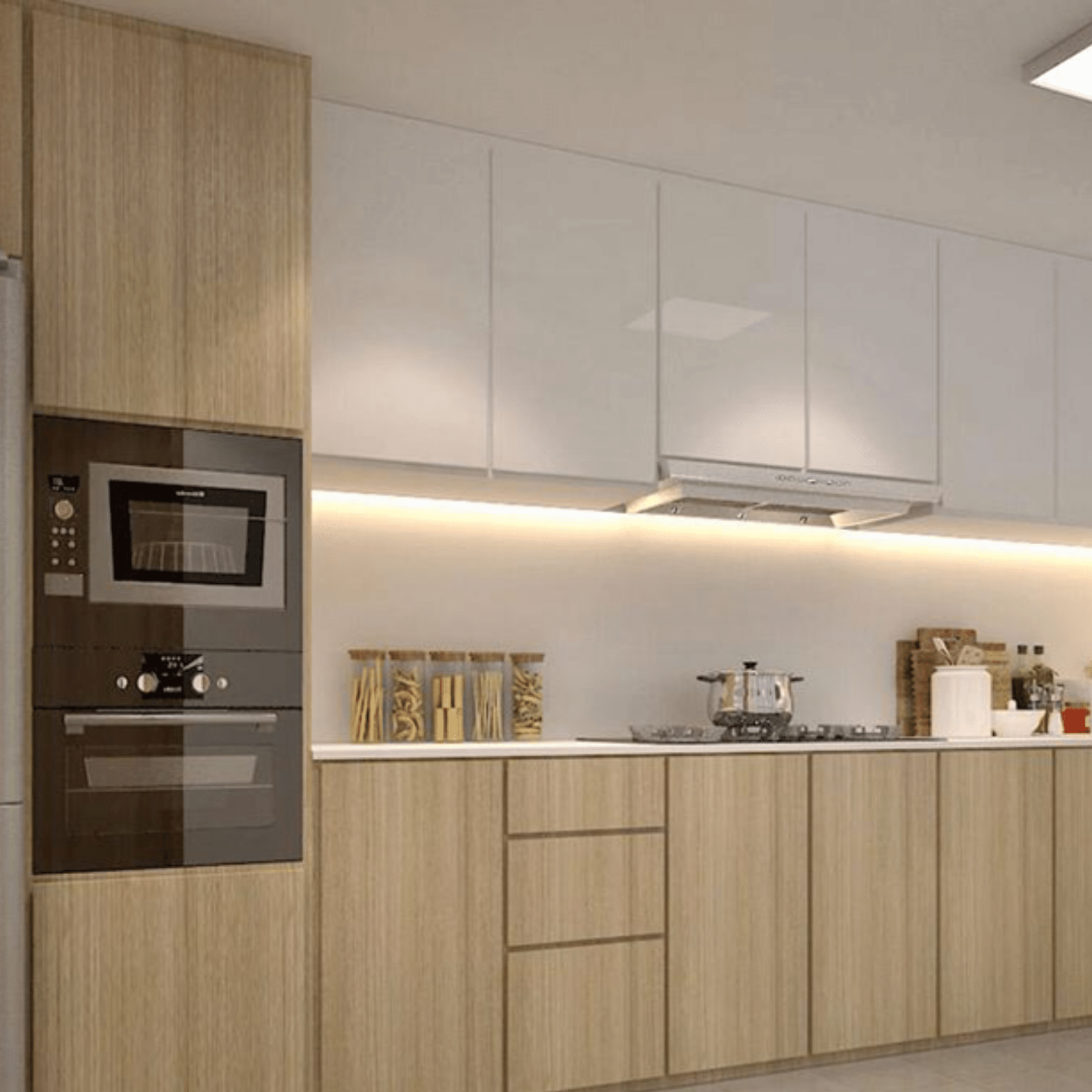 Bespoke woodgrain laminate kitchen